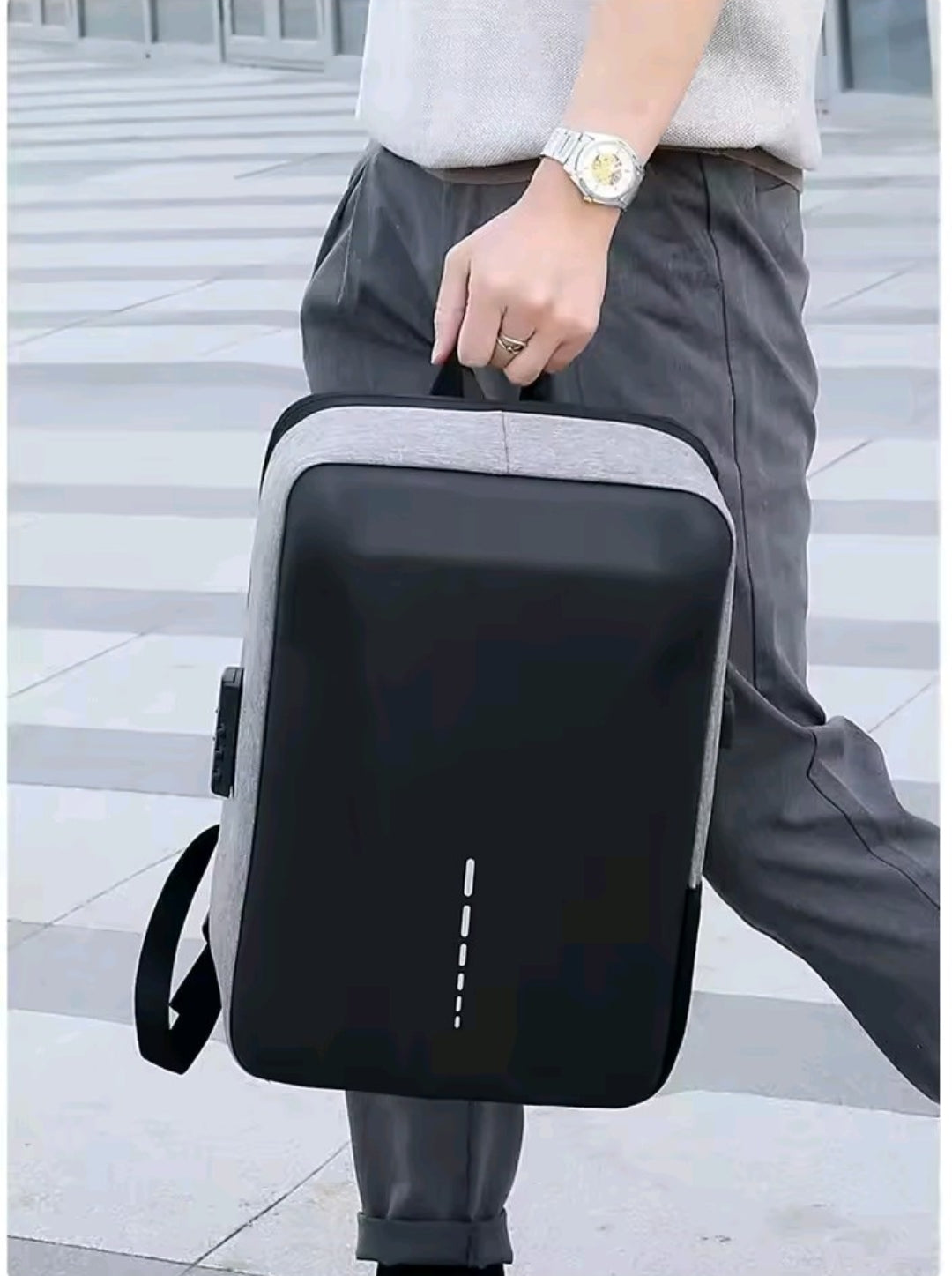 Executive Anti-Theft Laptop Backpack with Combination Lock, Waterproof Hard Body Design