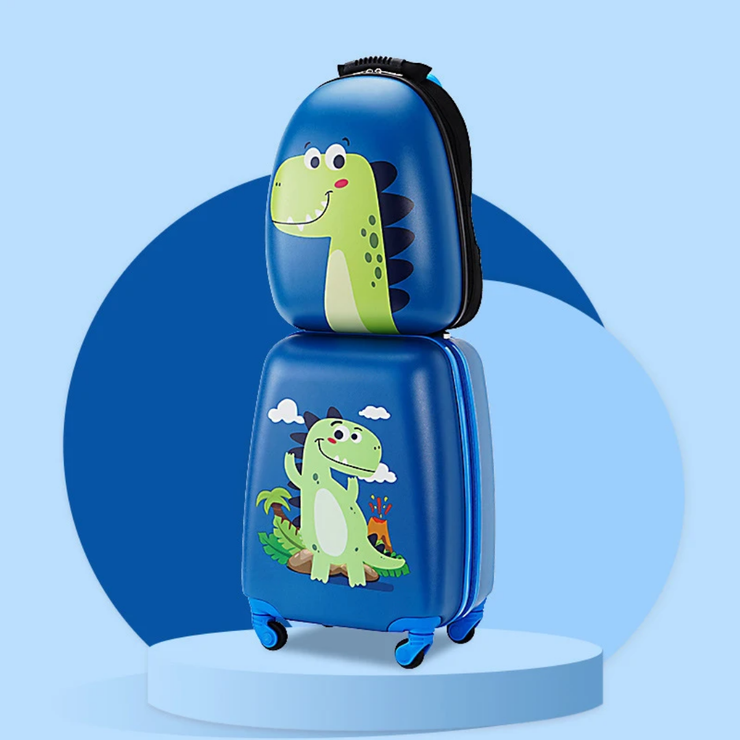 2 in 1 Cartoon Themed Kids Trolley Suitcase with Backpack