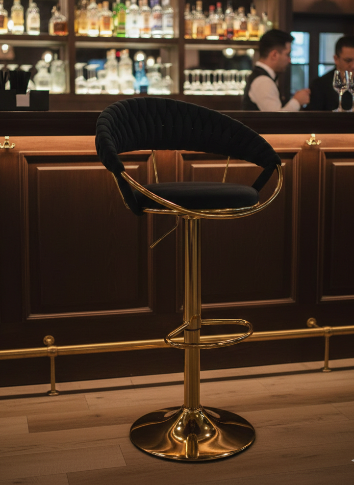 High-quality bar stool with padded seat and sturdy frame for home or commercial use