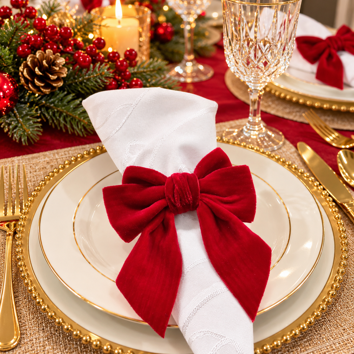 6-Piece Christmas Cutlery Holders with Festive Character Designs