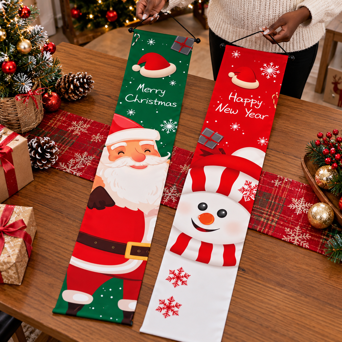 Christmas Door Banner Set, Merry Christmas Decorations