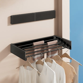 100cm invisible folding wall mounted clothes drying rack with space-saving design for drying clothes and towels in laundry rooms, balconies, and bathrooms