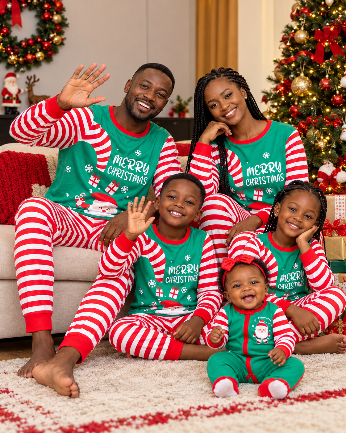 Christmas Pyjama Set for Adults and Kids 100% Cotton