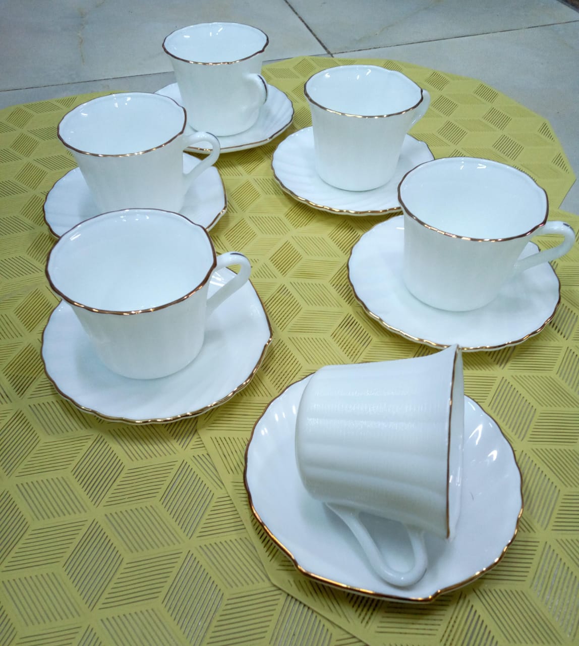 Shell 6 Cup and 6 Saucer Set – 190ml