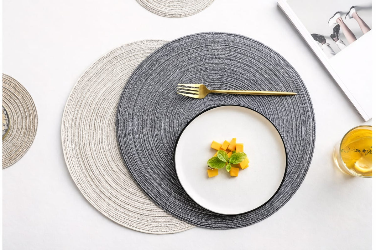6PC Round Woven Placemats