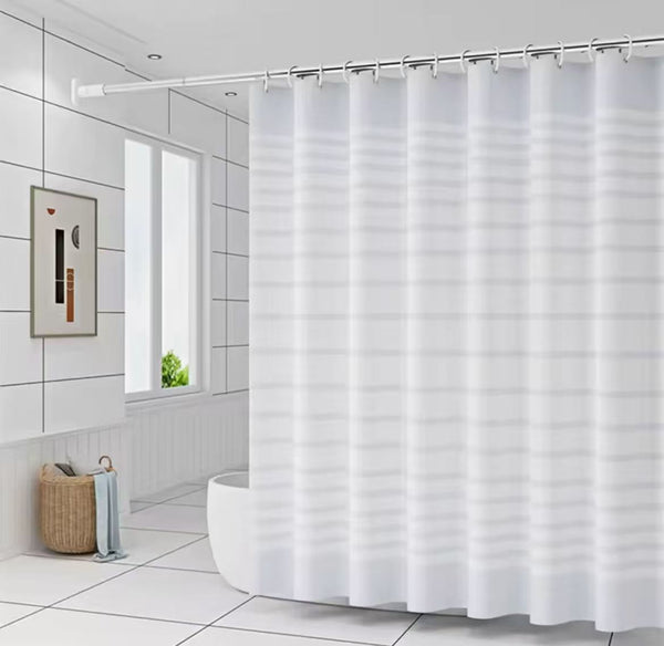 Gemelli Collection eco-friendly waterproof PEVA shower curtain with hooks, 180x200 cm