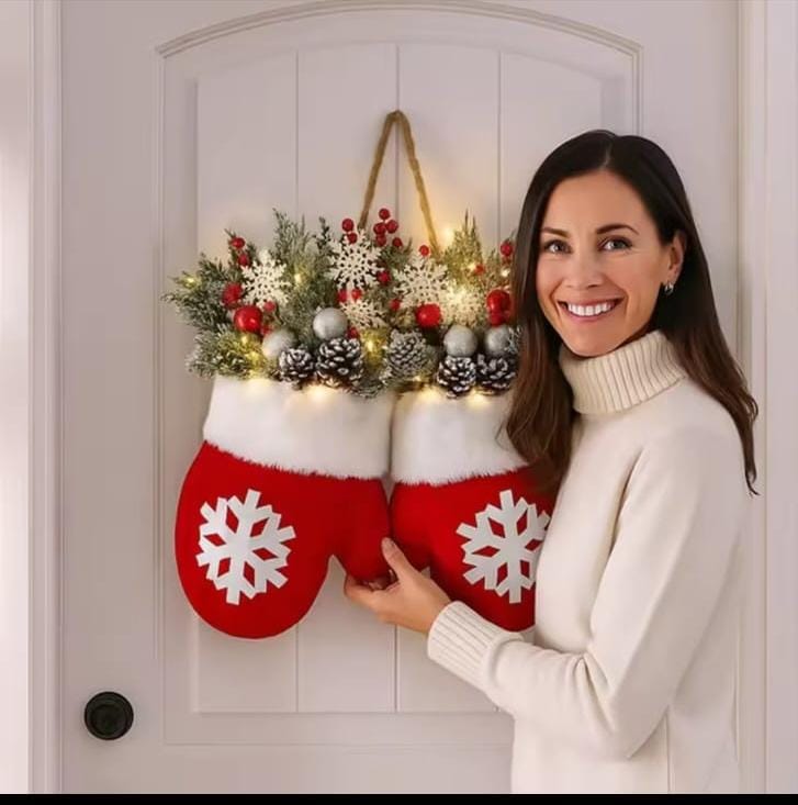 2 in 1 Christmas Garland Glove Shaped Flower Wreath with Light - available in Nairobi, Kenya