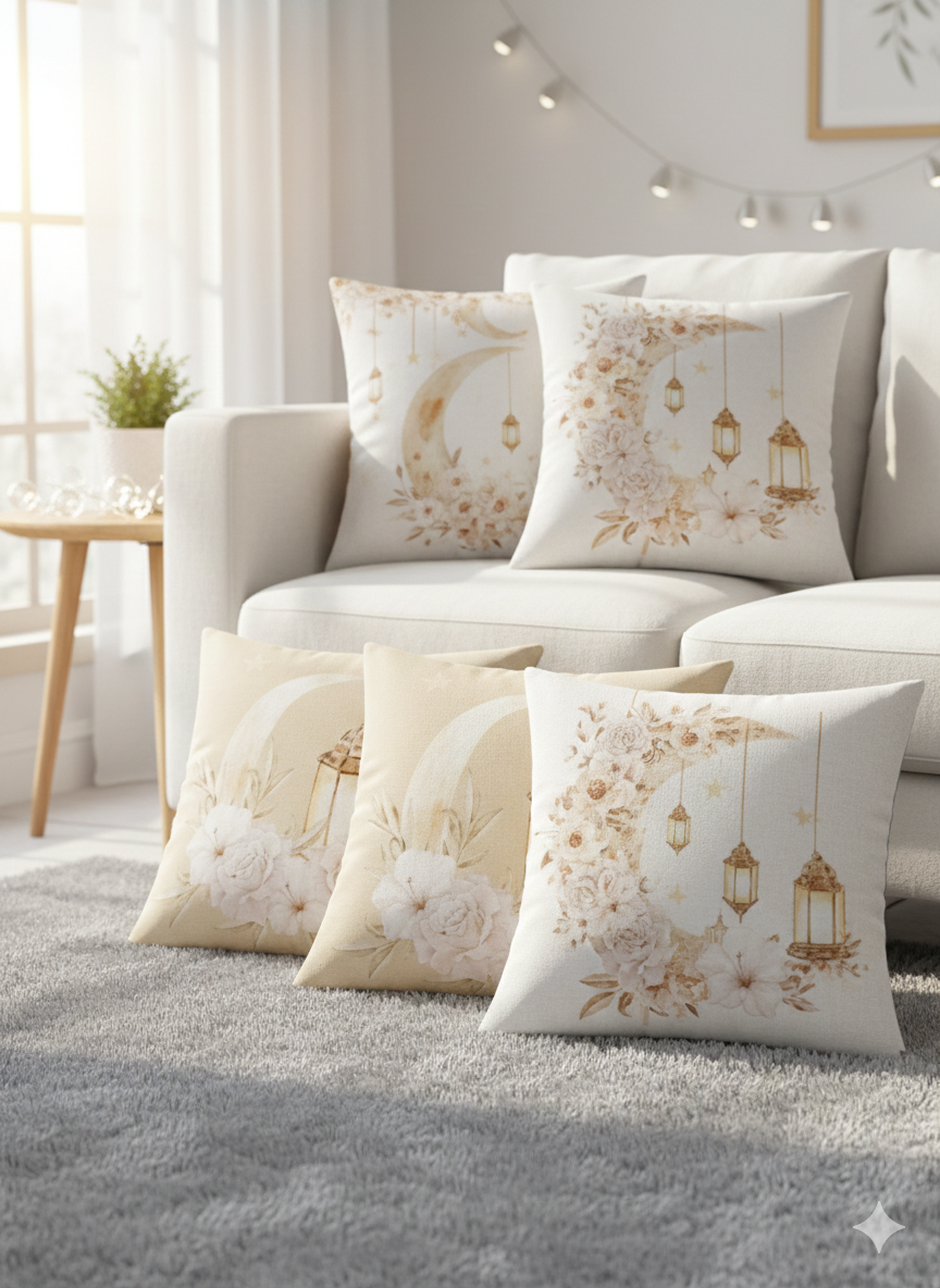 Ramadan Cushion Cover, 45×45cm, Decorative Fabric, Festive Home Use