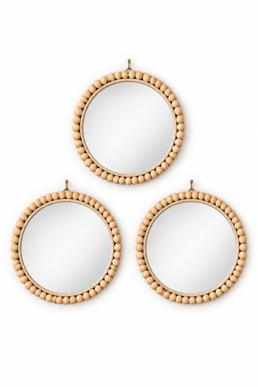 Boho Beaded Round Mirror Wall Décor And Tray 36cm