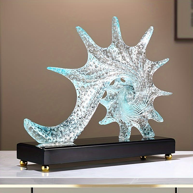 Blue Resin Conch Sculpture