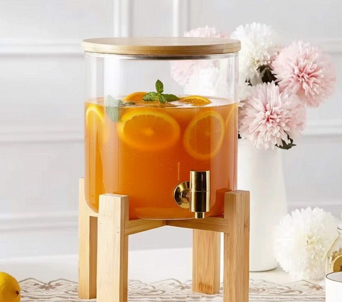 5 litres Juice Dispenser With Bamboo Stand