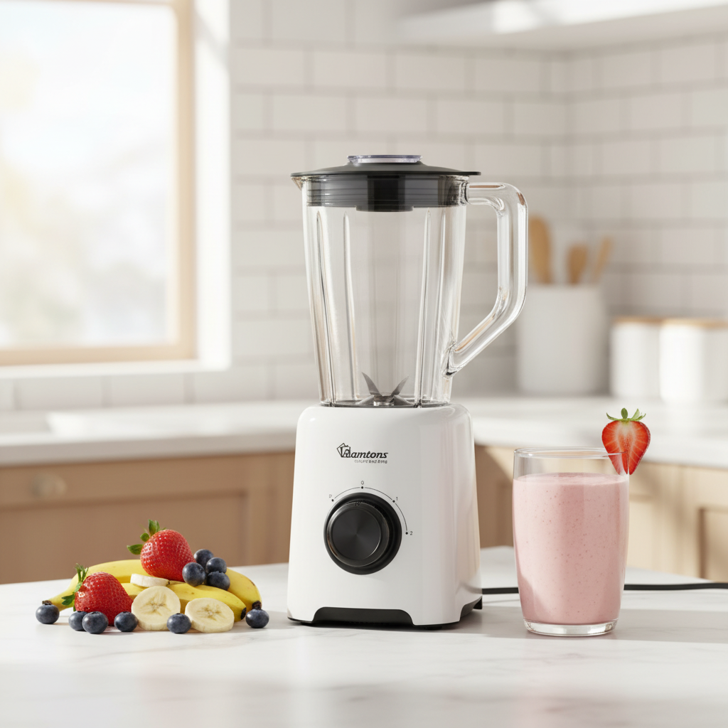 Ramtons 1.5L 2-speed blender with mill and stainless steel blades