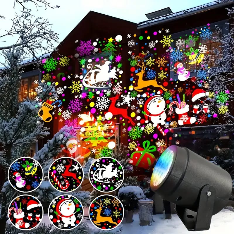 LED Christmas Projection Light Lamp 16 Patterns Rotating Waterproof Outdoor Indoor Christmas Decor