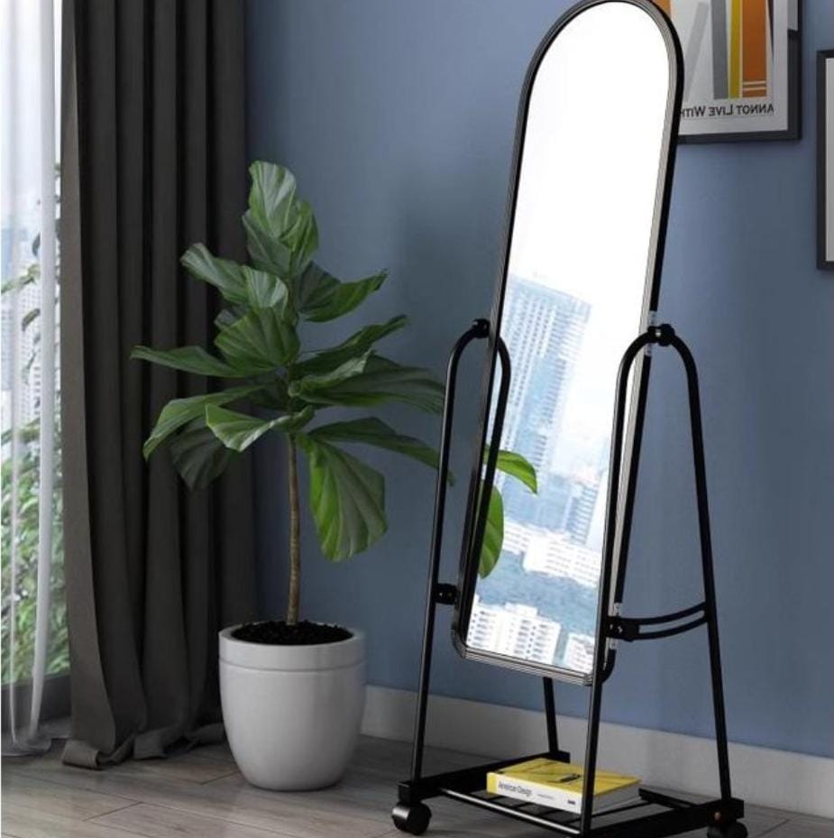 Arched Full-Length Standing Mirror with Wheels