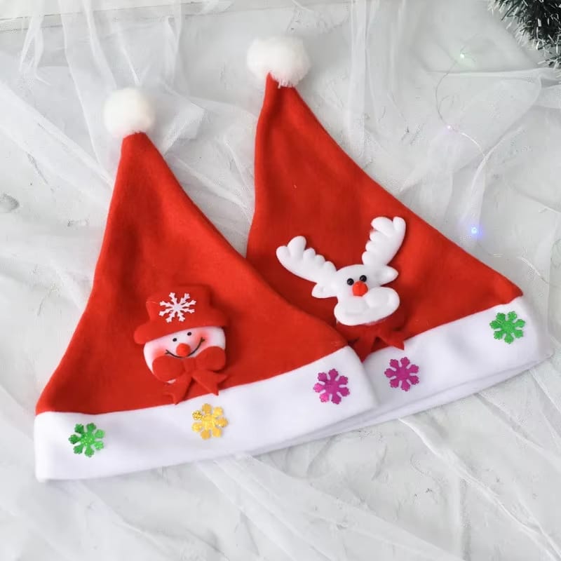 3pcs Christmas Hats with Lights