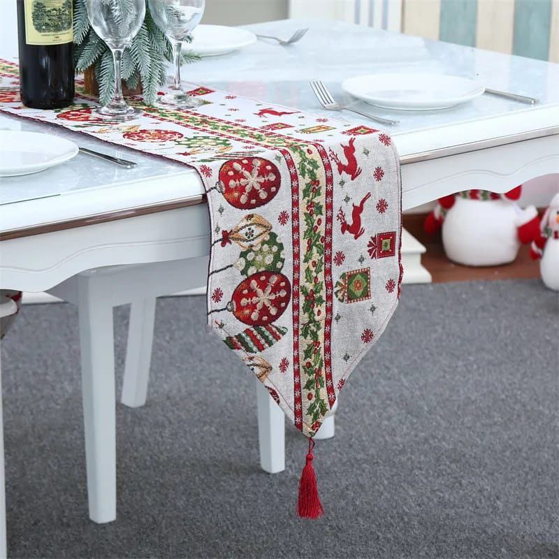 Christmas Table Runner with Tassels 180 × 33cm