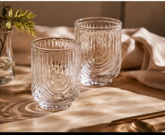 6 Piece 350ml Borosilicate Wave Glass Set