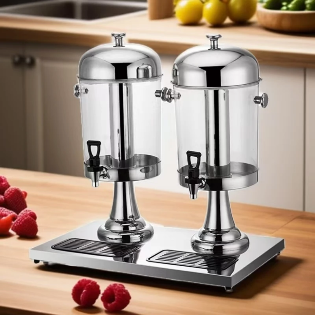 Stainless Steel Double Bowls Juice Dispenser