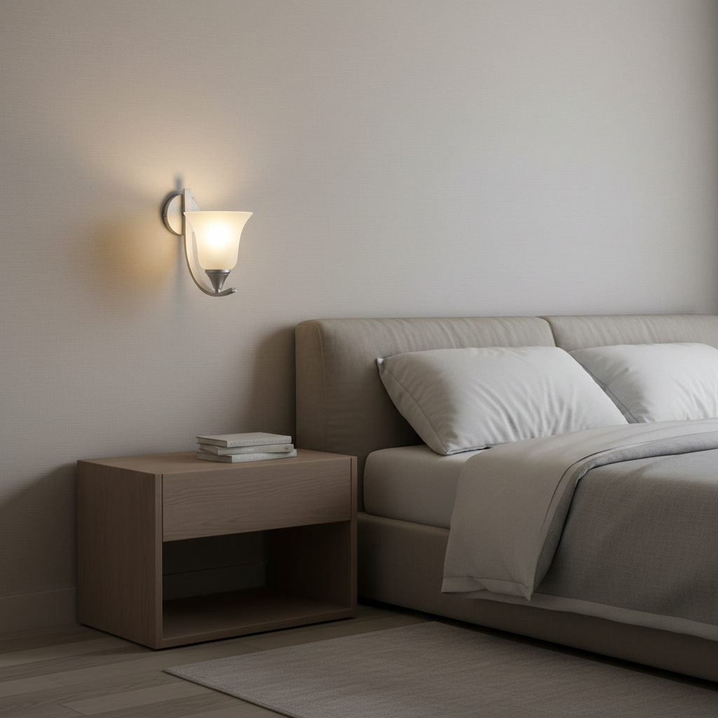 Silver and white glass wall lamp with iron frame, modern E27 indoor decorative lighting fixture