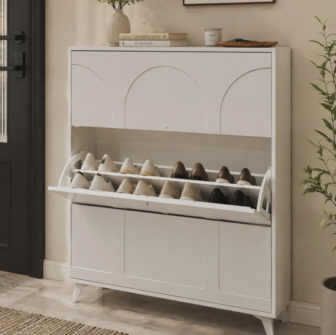 Ultra-Thin Bucket Flip Shoe Rack Cabinet