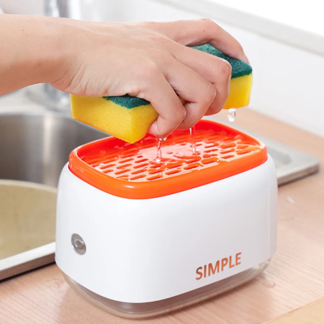 Automatic Soap Dispenser Bottle with Kitchen Sponge Pump