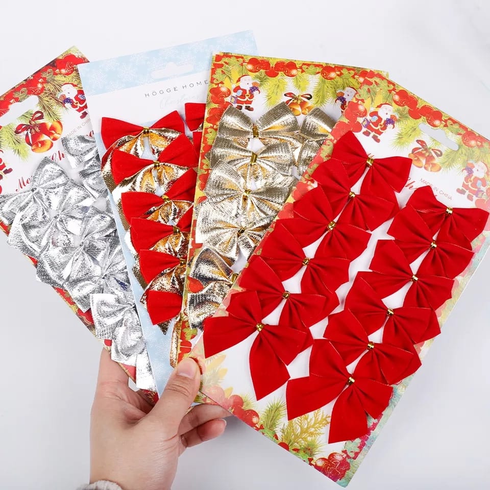 Christmas Decorative Bow 12pc A Set