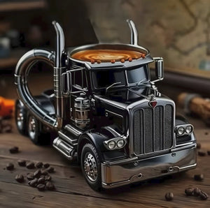 250ml truck shaped coffee cup available in black white and purple unique novelty mug for coffee tea hot chocolate home office use and gift giving.