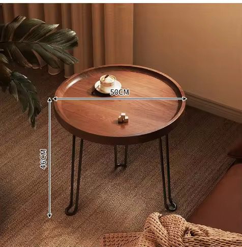 Mid-century Metal And Wood Side Table  50 × 50 × 46 cm