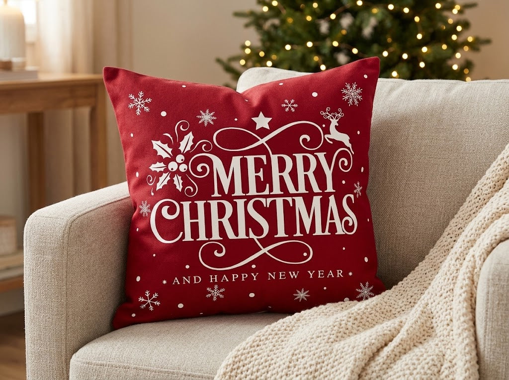 3pcs Christmas Themed Soft Plush Pillow Covers 45 × 45 cm