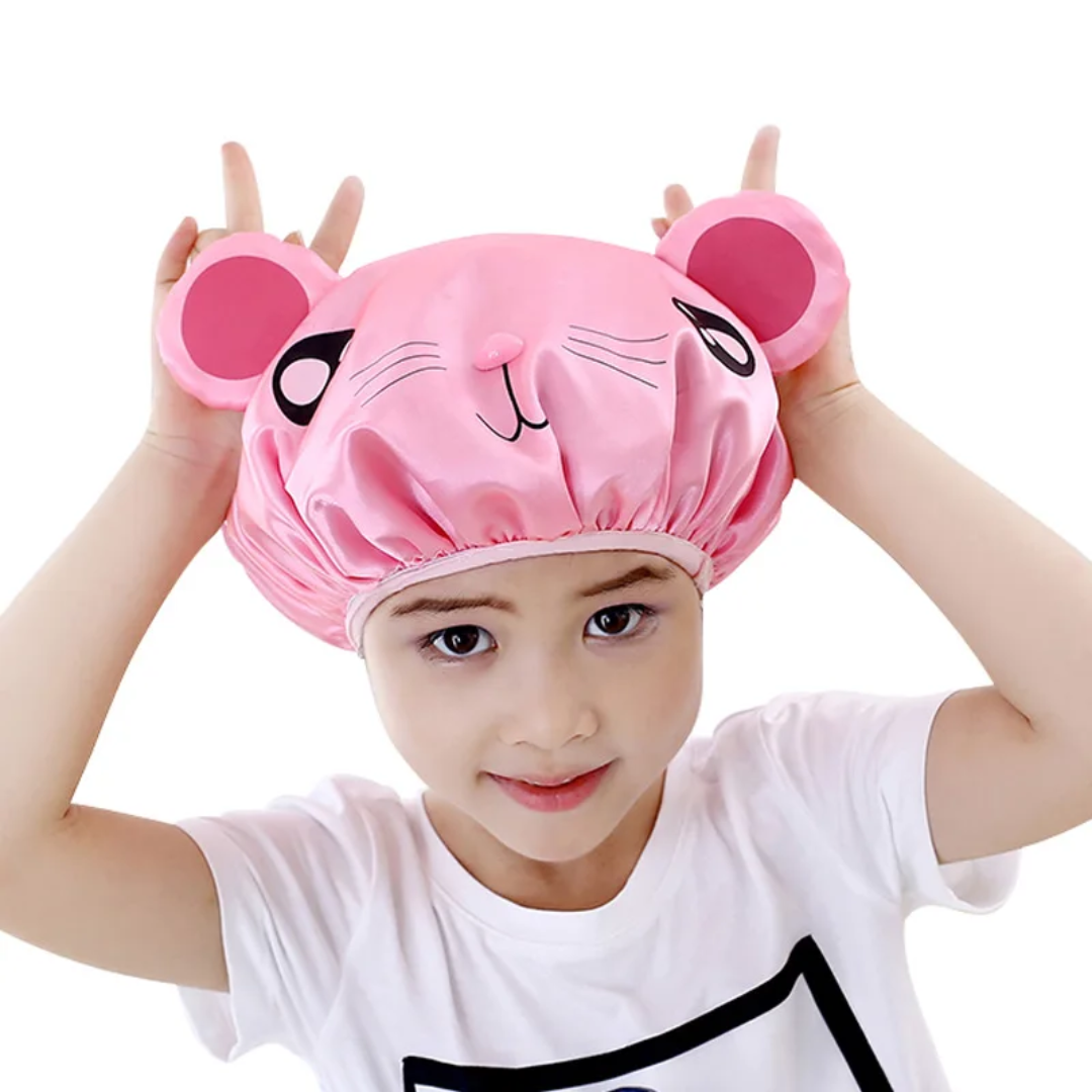 Shower Cap, Cartoon Thick Waterproof Children’s Bath Hat
