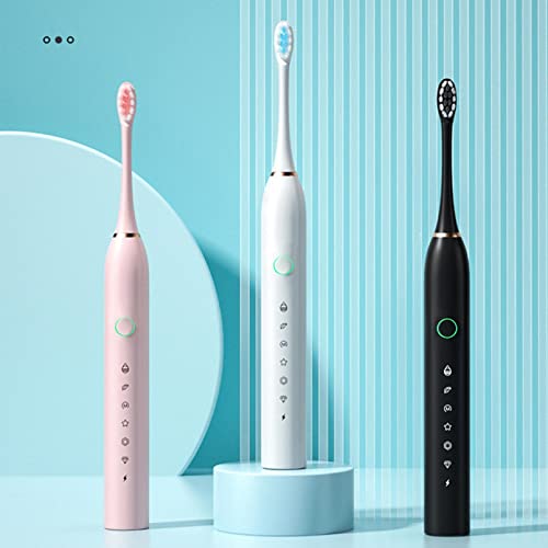 Electric Toothbrush USB Rechargeable IPX7 Waterproof – High Frequency Cleaning with 4 Replaceable Brush Heads and Cable