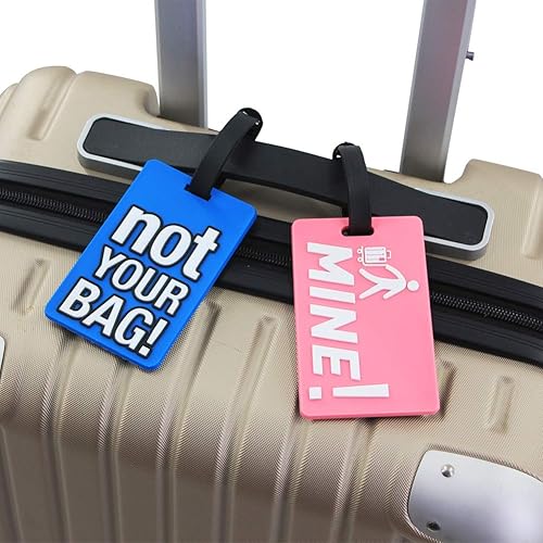 Silicone Luggage Tags – Durable Travel Suitcase Identification Tags with Name Address Label for Bags and Handbags