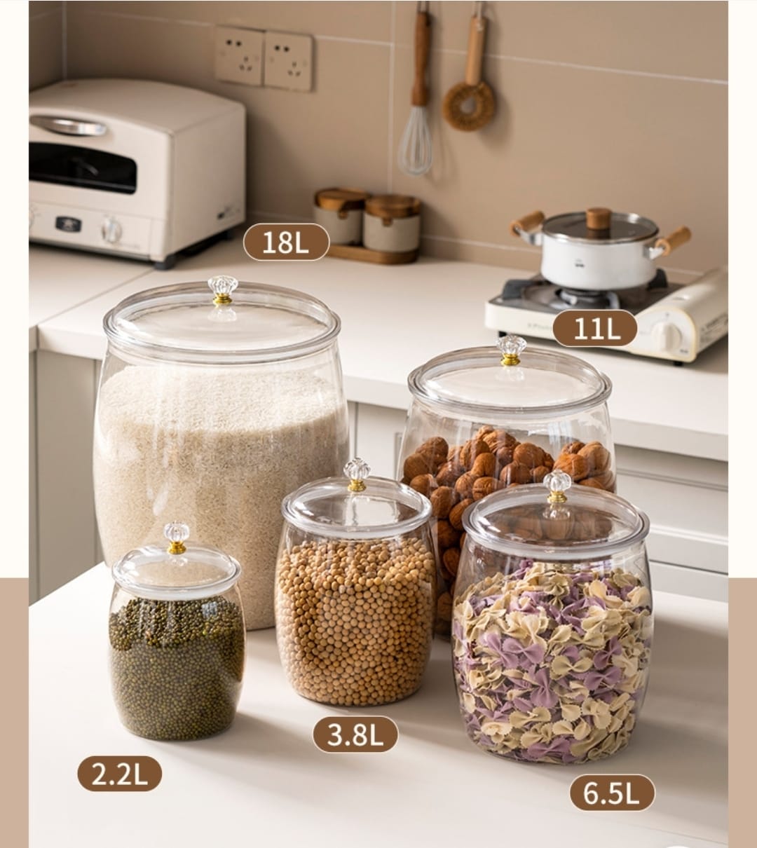 Transparent Large Sealed Storage Jar