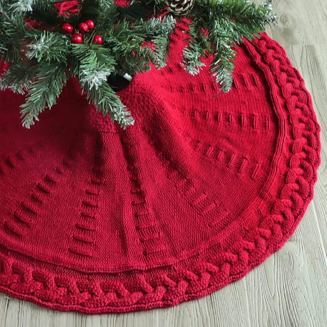 122cm Knitted Christmas Tree Skirt