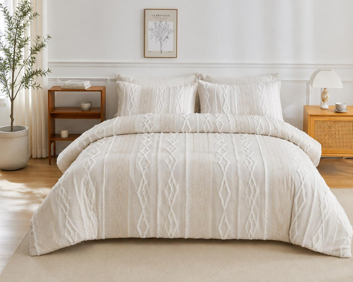Gemelli Colllection textured duvet cover set extra large luxury bedding 264x229cm soft breathable fabric bedding set 2 pillowcases 50x90cm elegant bedroom duvet cover modern premium bed linen set cozy stylish home bedding set