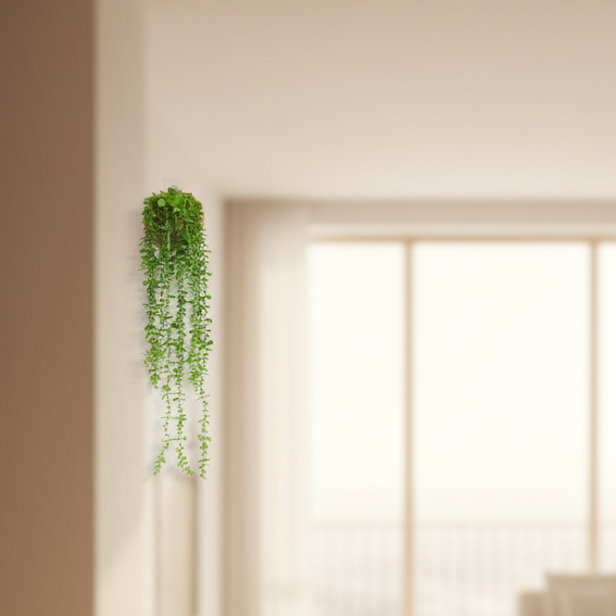 Artificial Hanging Plant with Woven Pot – 90cm