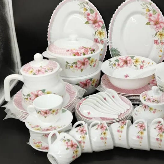 72pcs Arc Opal Round White Flowered Dinner Set