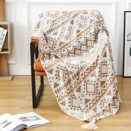 Bohemian Knitted Throw Blanket