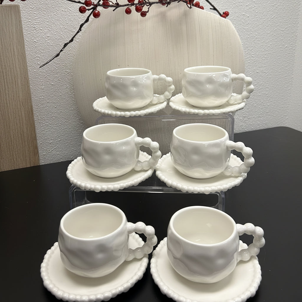 36 Piece Pearl Rim White Dinnerware Set