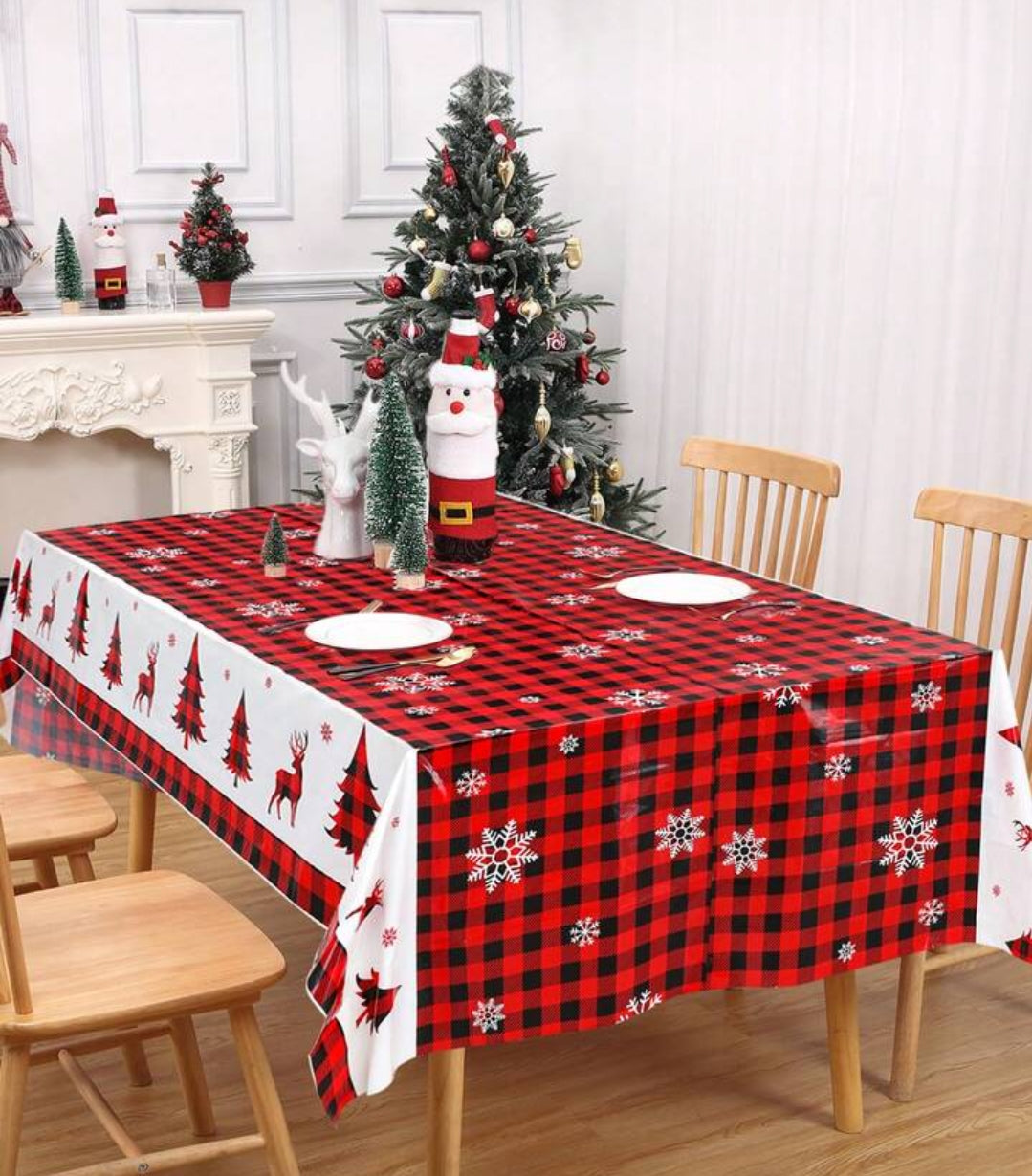 Christmas Merry Christmas Tablecloth for Festive Dining Table Decoration