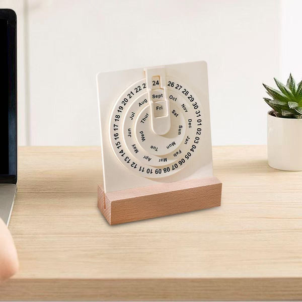 Gemelli Colllection minimal rotating desk calendar modern office desk decor 16x20cm date display calendar compact workspace organizer stylish rotating table calendar home office accessory