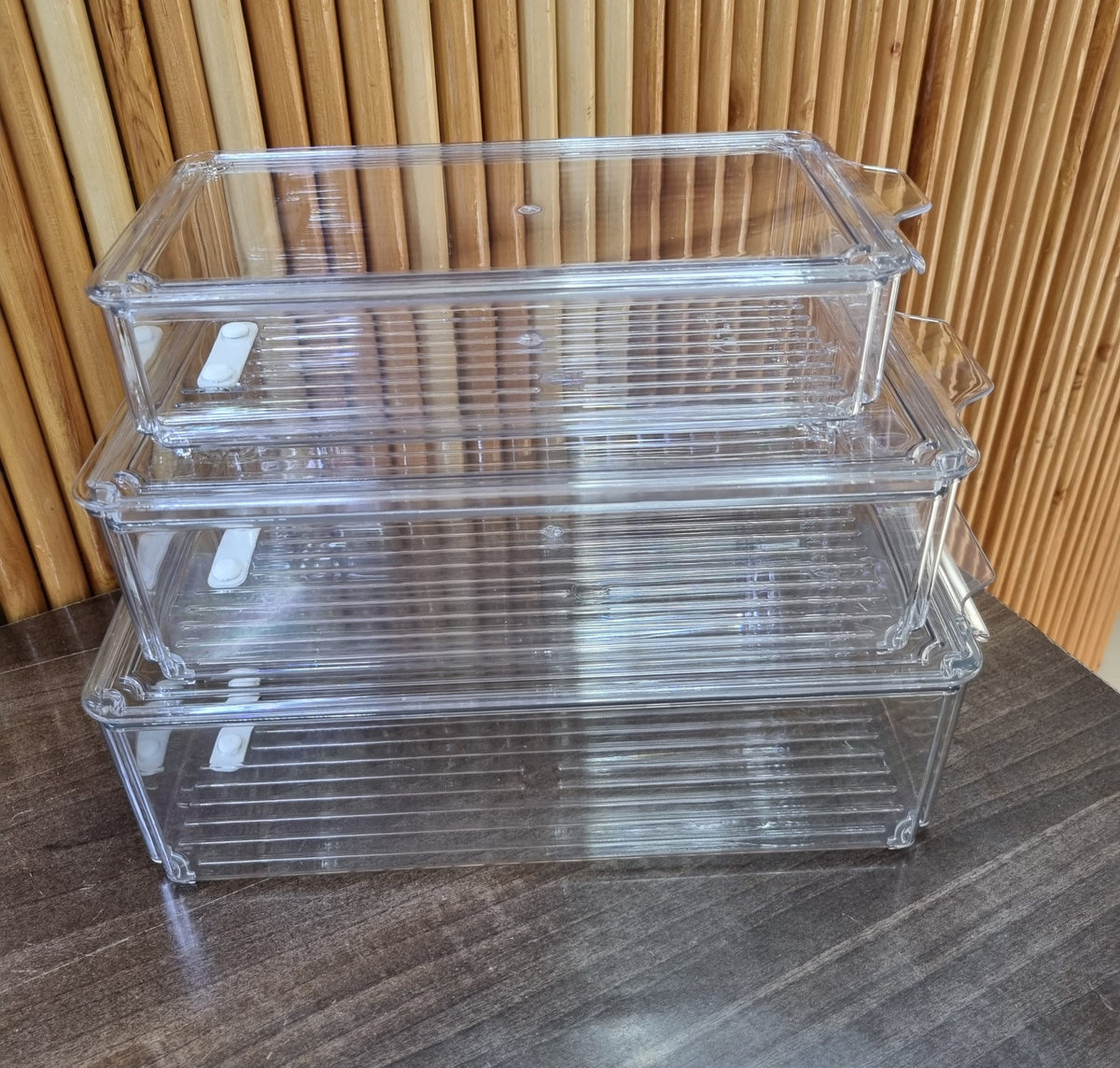 3 Piece Acrylic Fridge Storage Container Set