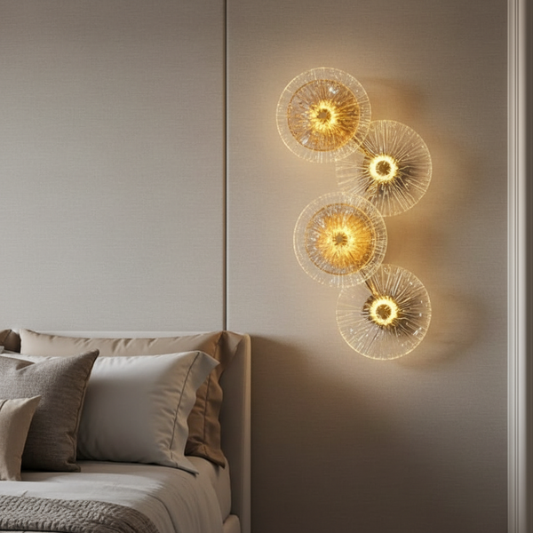 4-Disc Crystal Wall Sconce