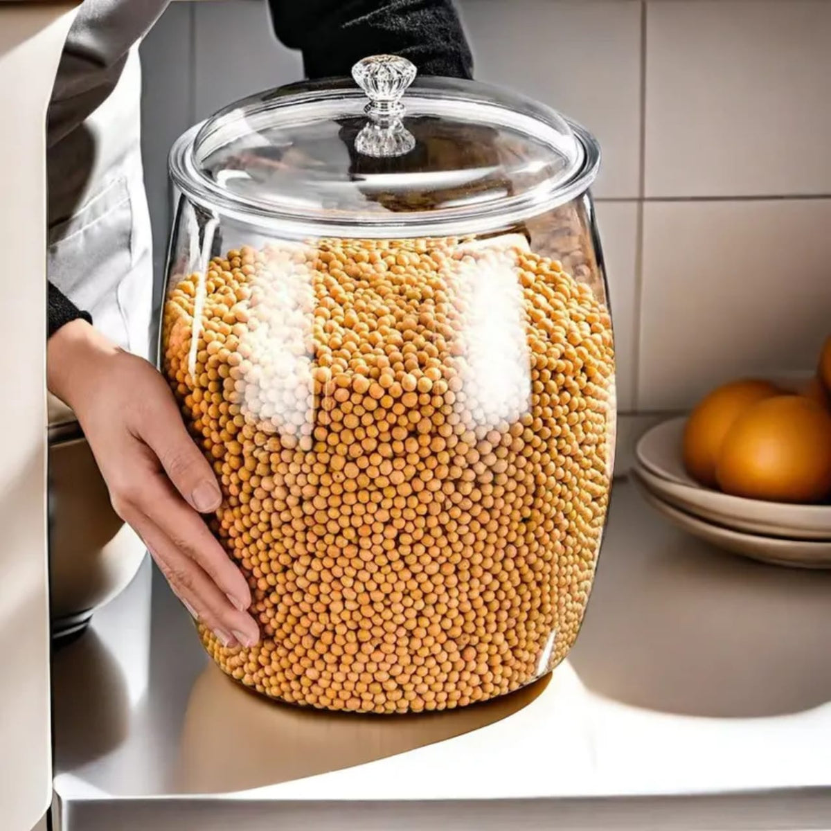 Transparent cereal  storage container