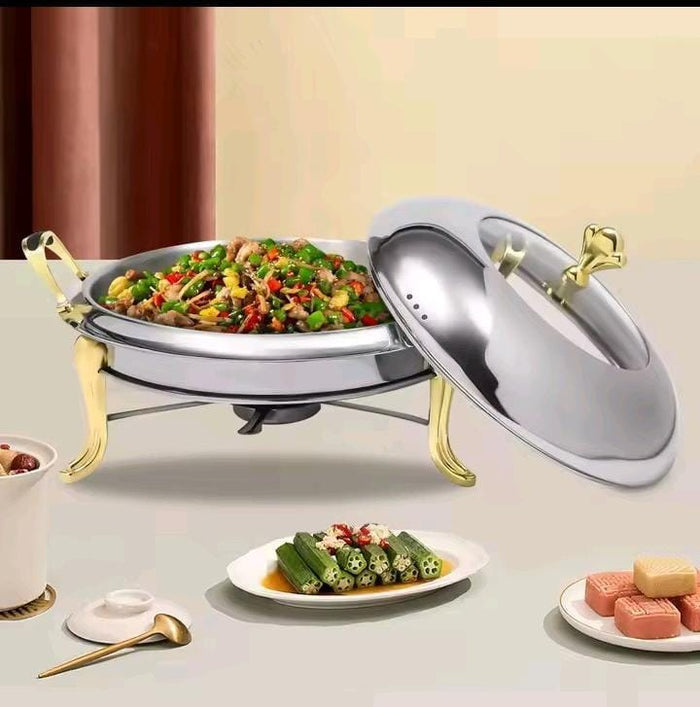 28cm round stainless steel buffet food warmer chafing dish for serving and keeping food warm -Brand(Gemelli Collection)