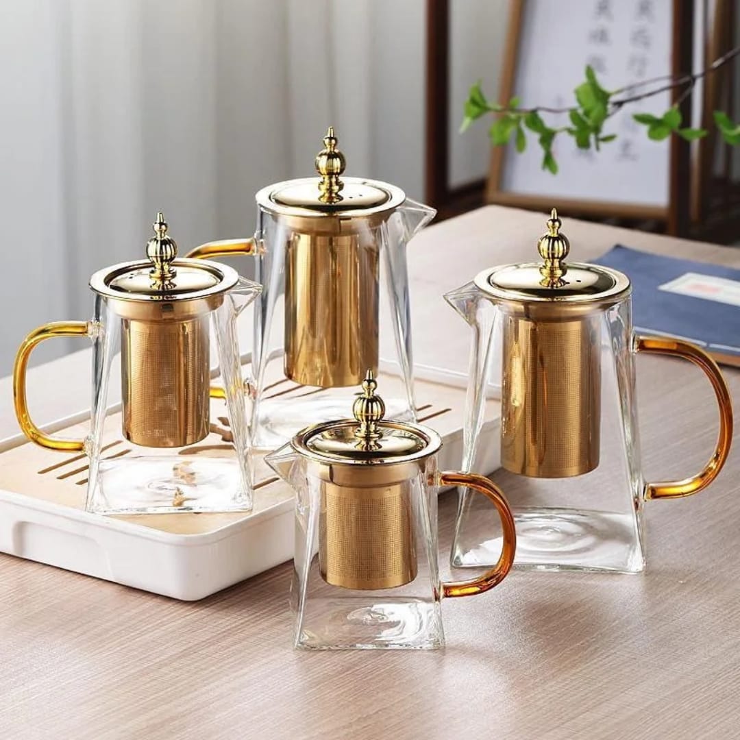 Heat-Resistant Glass Teapot with Stainless Steel Infuser