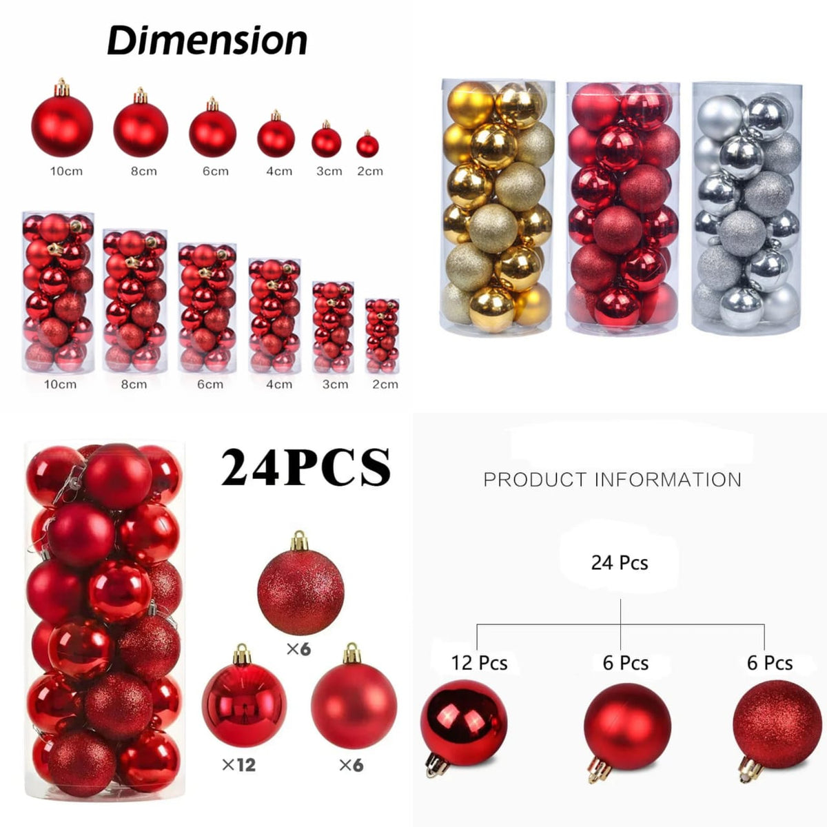 Christmas Tree Bauble Ball Ornaments