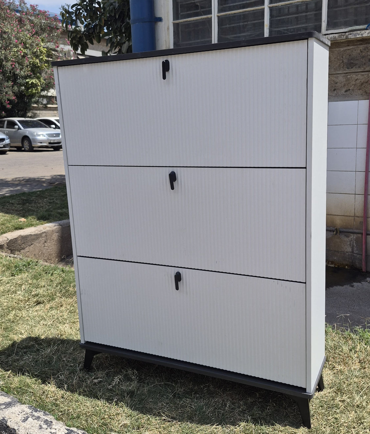 White Wooden Shoe Rack Cabinet