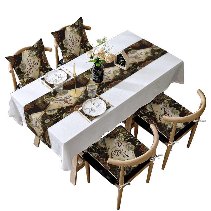Ramadan Table Runner Set with 4 Pillow Cases