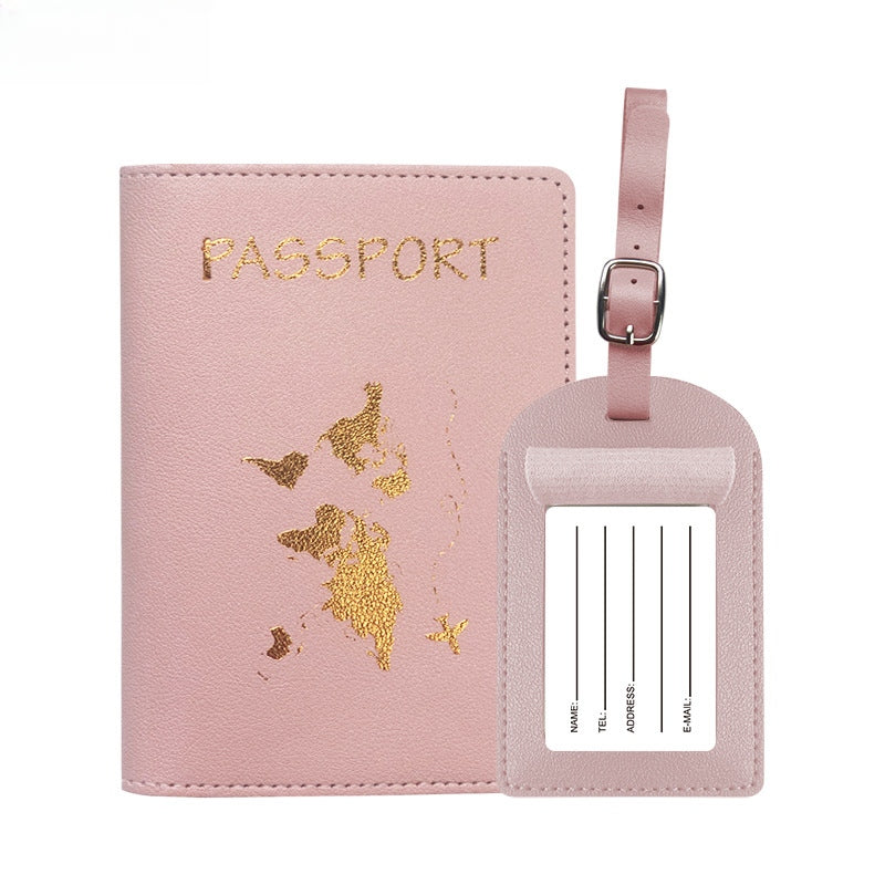 2-in-1 Passport Holder with Luggage Tag – Travel Document Wallet and Suitcase Identifier Set